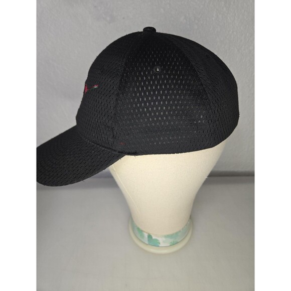 Longhorn Hat Cap Strap Back Black Mesh Embroidered Bull Horns Mens One Size - Picture 2 of 8